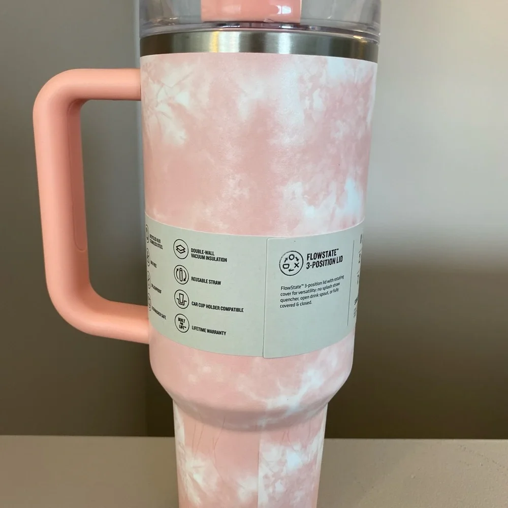 Stanley 40oz Peach Tie-Dye Quencher Tumbler NWT - Picture 3 of 4